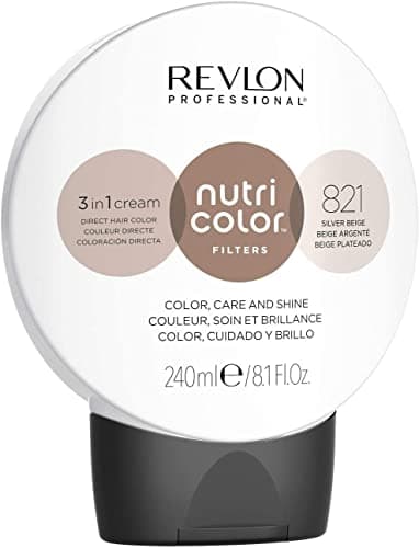 REVLON PROFESSIONAL Nutri Color FILTERS – TONING FILTERS 821 Hellblond Irisé Asch, 240 ml, Farbmaske mit INSTA-PIC-TECHNOLOGY, Tönungsmaske zur Farbauffrischung von kühlen Perlmutttönen, vegan
