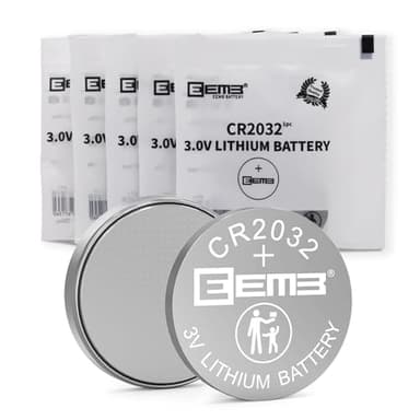 EEMB 5 Stück CR2032 Batterien CR2032 3V Lithium Knopfzellen 2032 Batterie für Autoschlüssel