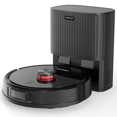 VONKO S6 Pro Saugroboter mit Wischfunktion und Absaugstation 6000Pa Extreme Saugkraft,LiDAR 2.0 Navigation,180 Min.Laufzeit,Roboterstaubsauger für Tierhaare & Teppiche