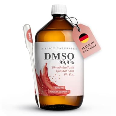 MAISON NATURELLE ® DMSO 99,9% – 1000 ml in Braunglas | Dimethylsulfoxid Lösung in pharmazeutischer Qualität | Maison Naturelle | DMSO Tropfen – Hochrein & Laborgeprüft