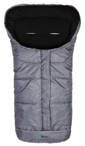 Altabebe ( AL2203-40) Universal Winterfußsack, Buggys, Kinderwagen & Jogger, Fleece Innenfutter, Anit-Rutsch, 3 Reißverschlüsse, Kapuze, Winddicht, wasserabweisend, Farbe: dunkelgrau-schwarz