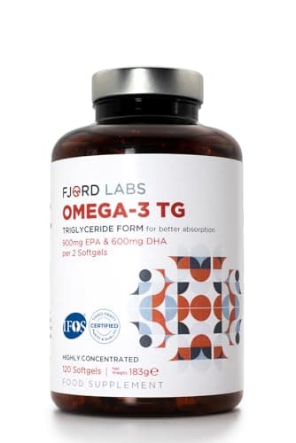 Omega-3 TG | Triglycerid-form | IFOS-zertifiziert | 900mg EPA und 600mg DHA pro 2 kapseln | 120 Kapseln hochdosiert