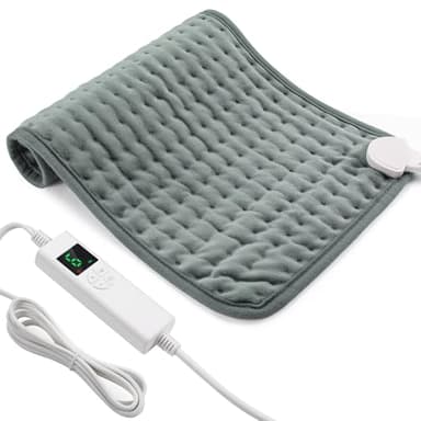 Heizkissen mit Abschaltautomatik, 30x60 cm Wärmekissen Elektrische mit 4-Stunden-Timer und 6 Heizstufen, Heating Pad mit Digitaler Fernbedienung, Waschmaschinenfest Heizkissen Rücken Grau