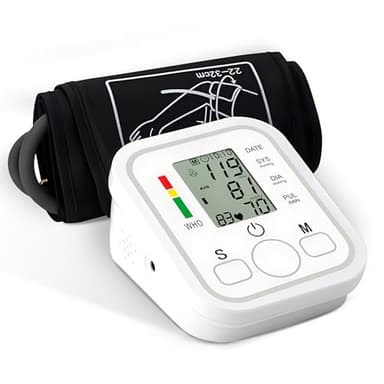 Blutdruckmessgerät Oberarm Digital Messgerät Bluthochdruck LED Display, Arrhythmie-Erkennung & Pulsmessung, Große Manschette 22-36 cm, 2 * 99 Speicher