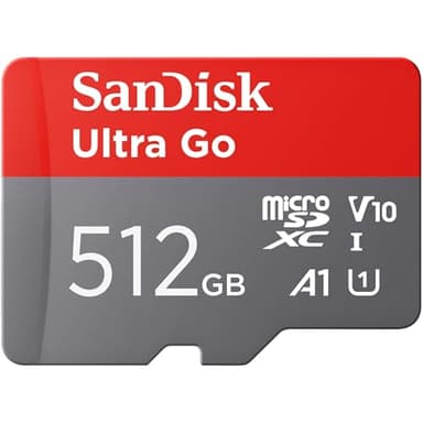 SANDISK Ultra Go Micro SDXC Speicherkarte 512 GB + SD Adapter (Für Android Smartphones und Tablets, bis zu 150 MB/s Lesegeschwindigkeit) A1, Full HD Video, UHS-I, Class 10, U1, Für Amazon