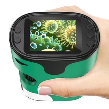 1000X Handy Digital Mikroskop für Kinder: 4K 2.0" Bildschirm Wiederaufladbar Mini Taschen Tragbares USB Trichome Mikroskope Science Kit mit Objektträger Set Geschenke für 4-12 Jährige