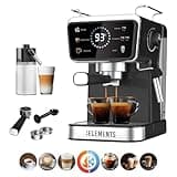 KB ELEMENTS Siebträgermaschine - automatische Milchaufschäumfunktion, Espresso freddo Funktion, 20 bar Espressomaschine, Espressomaschine mit milchtank, Heiß- und Kaltkaffee-Funktion, Schwarz
