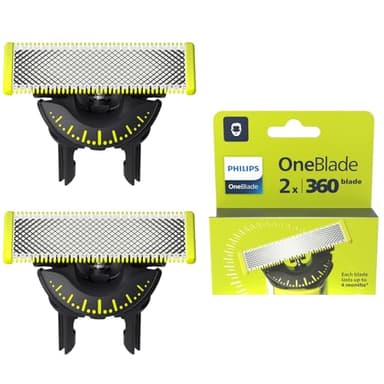 Philips OneBlade Original 360-Klingen, passend für alle OneBlade und Pro Modelle, original von Philips, 2er-Pack (Modell QP420/60)