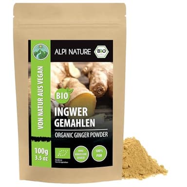 Alpi Nature Ingwerpulver BIO 100g, bio Ingwer gemahlen, Ingwerwurzel Pulver