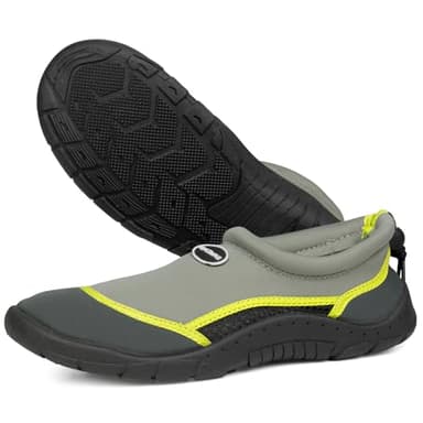 Moritz Neoprenschuhe Wasserschuhe Gr. 43 hellgrau-grau I Surfschuhe I Strandschuhe I Wattschuhe I Surf und Badeschuhe