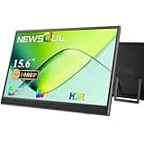 Newsoul Tragbarer Monitor, 39,6 cm (15,6 Zoll), Extrand Zweitbildschirm für Laptop mit Mini-HDMI/USB Typ C/Dual-Lautsprechern/VESA FHD 1080p IPS, matter Bildschirm, Augenpflege für Laptops, PC