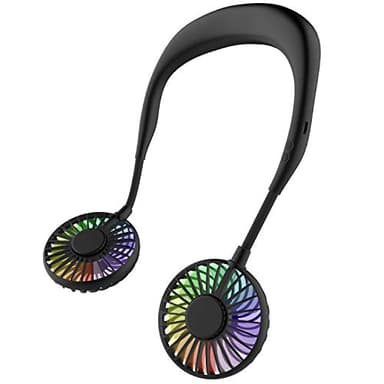 Nackenventilator, tragbarer Mini-USB-Ventilator, tragbarer Hals-Ventilator, wiederaufladbar, Luftkühler mit doppeltem Kopf, 3 Geschwindigkeitsstufen, für den Außenbereich, Camping, Büro