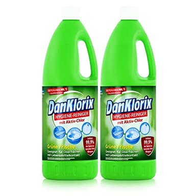 DanKlorix Hygiene-Reiniger Grüne Frische 1,5L - Mit Aktiv-Chlor (2er Pack)