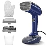 ZStarlite Steamer Dampfglätter - 1800W mit Schneller Keramischer Aufheizplatte, 25G/min Dampf, 2-in-1 Kleidung Dampfbügeleisen, mit 300ml Tank, Dampfbürste & Bügelhandschuh für Büro, Zuhause- Blau