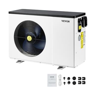VEVOR Elektrische Pool-Wärmepumpe, 2,51–11,38 kW Heizleistung, energiesparende Poolheizungen mit variabler Frequenz für 25–50 m³ Aufstellpools, Heiz- und Kühlpool-Warmwasserbereiter AC 220–240 V 50 Hz