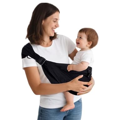 JOYNCLEON Tragetuch Baby & Seitentrage - Ergonomische Hüfttrage für Baby & Kleinkind mit Hüftsitz, ASTM Zertifiziert, Leicht & Atmungsaktiv,0-36 Monate (Schwarz)