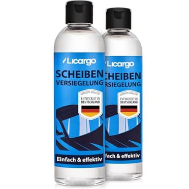 LICARGO® Scheibenversiegelung Auto - extremer Abperleffekt für klare Sicht - Glasversiegelung Auto für wasserabweisende Scheiben - Regenabweiser Autoscheiben mit Lotuseffekt (2x 250ml)