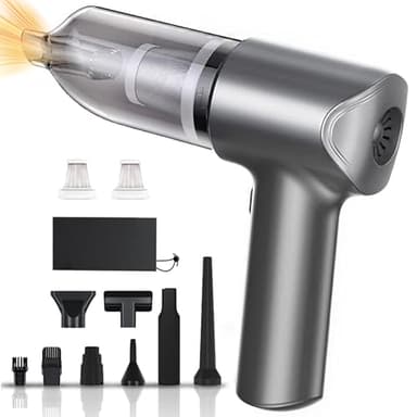 Handstaubsauger, 22000Pa Mini Akku Staubsauger Kabellos 4-in-1 Autostaubsauger mit 8 Aufsätzen, 6000mAh Akku & waschbarem HEPA-Filter, für Auto, Küche, Büro, Haus, Tierhaare, Sofa, Tastaturen