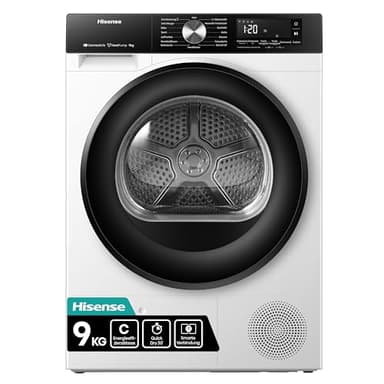 Hisense DH3S902BW3, 9KG, Kondensation mit Wärmepumpe, 16 Programme, ConnectLife, TwinAir, Weiß, EEK C