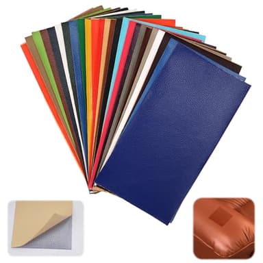 Jinsion 25 Stück Lederflicken Selbstklebend, 10 x 20 cm, PU-Leder, Abnehmbar und wiederverwendbar ohne Rückstände, 25 Farben, für Sofas, Autositze, Taschen, Stiefel, Bastelarbeiten, DIY-Dekorationen