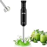 Stabmixer, Wancle pürierstab 600W Elektrischer hand blender Rührstab mit Turbo für die Zubereitung von Babynahrung, Salaten, Suppen und Gemüs (Black)