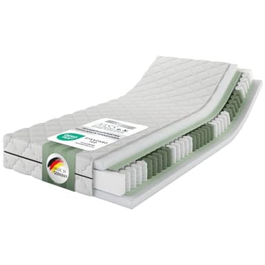 MSS e.K. Medic Taschenfederkernmatratze 90 x 200 cm H4 | 7-Zonen orthopädische Matratze | 20 cm Höhe (Kernhöhe 19 cm) | ergonomischer Komfortschaum | Oeko-TEX | Microfaser-Bezug | Made in Germany