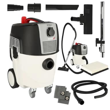 Dedra Nass- und Trockensauger, zur Verwendung mit Einer Gipsschleifmaschine, 1600 W, automatischer Rüttelfilter, eingebaute Steckdose max 2000 W, effizient Kupferwicklung des Motors