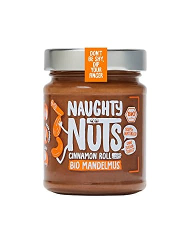NAUGHTY NUTS Bio Mandelmus Cinnamon Roll | Mit Mandeln & Zimt | 100% Natürlich & Vegan | Ohne Palmöl & Zucker | Ideal Als Topping Für Müsli | 250g