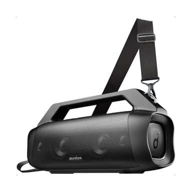 soundcore Anker Motion Boom Plus IP67 Lautsprecher für Draußen, 80W Stereo Sound, Individueller EQ & BassUp, USB-C, Bluetooth, Integrierte Powerbank, Wasserdicht, für Camping, Pool, Strand, Garten