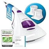CLEANmaxx Milbensauger mit UV-C-Licht & 2 EPA-Filter, Matratzen Handstaubsauger für Allergiker, Anti Milben Matratzenreiniger vernichtet 99,9% Aller Milben, Bakterien, Bettwanzen, Lila