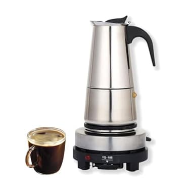 Taozhiyy Espressokocher Edelstahl, Elektrisch Kaffeekocher, Mokkakanne für 4 Tassen 200ml mit Induktionsherd, Espressokanne, Haushalt Espresso Maker, Spülmaschinengeeignet