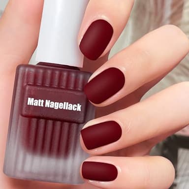 Matt Nagellack - Schnelltrocknender Langanhaltender Weinrot Nagellack Ohne UV Lampe - Ungiftig Farblack Auf Wasserbasis - Natürlicher Nail Polish mit Veganer Formel für Frauen Männer DIY (WINE RED)