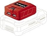 Einhell USB-Akku-Adapter TC-CP 18 Li USB-Solo Power X-Change (für 18 V PXC Akkus, mobiles Laden von Smartphone, Tablet und Co., 2 USB Anschlüsse, Lieferung ohne Akku)