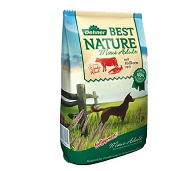 Dehner Best Nature Hundefutter Maxi Adult, Trockenfutter getreidefrei / zuckerfrei, für ausgewachsene Hunde großer Rassen, Rind / Lachs, 12.5 kg