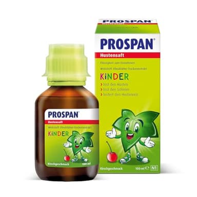 Prospan® Hustensaft (100ml) – für Babys* & Kinder – zuckerfrei mit Kirsch-Geschmack – lindert Husten & bekämpft die Symptome – gut verträglich mit 4-fach Kraft gegen Husten & Bronchitis