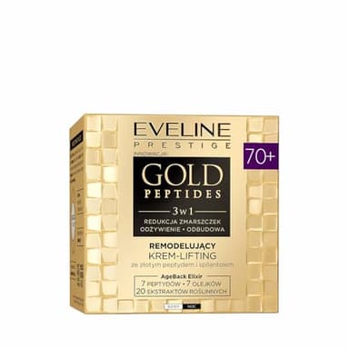 Eveline Cosmetics Gold Peptides Luxus Liftingcreme 70+ - Anti-Falten, Straffende und Feuchtigkeitsspendende Gesichtscreme für Reife Haut - 50ml