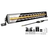 CO LIGHT 22 Zoll Zweireihig Driving Light Bar 12v light bar led zusatzscheinwerfer bar arbeitsscheinwerfer 24v Scheinwerfer Offroad mit weiß gelb Positionslicht 12000LM für AUTO SUV,ECE Zulassung