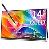 Magedok OLED Portable Monitor 14“, 2K Portable Touchscreen Display|2560x1440 |1Ms OLED Gaming Monitor|100% DCI-P3 | 10 Bits | Ultra-Slim Kickstand|Kompatibel mit Laptop Telefon Spielkonsolen