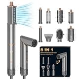 UKLISS 8 in 1 Pro Airstyler & Ionen Haartrockner High Speed 110,000RPM Föhn Set mit Luft-Lockenstab Föhnbürste Rundbürstenföhn Lockenbürste Hairstyler Stylingbürsten Geschenk Set für Frauen, 1400W