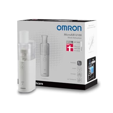 OMRON MicroAir U100 Inhalationsgerät „GUT“ Stiftung Warentest 12/24, geräuschloser Inhalator für zu Hause und unterwegs - Zur Behandlung von Atemwegserkrankungen bei Erwachsenen und Kindern