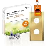 BEOS® 30 x Premium Titan Ersatzmesser + Schrauben mit Sicherung - Ersatzklingen für Premiummarken Worx, LandXcape, Zoef Robot, Einhell, Kress – 0,9 mm Blattstärke für langes Rasenmäher Vergnügen -