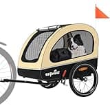 SEPNINE® Hundeanhänger für Fahrrad L,Fahrradanhänger Hunde,Mit Reflektor und Bremse,600D Oxford Canvas Geschützt vor Regen,Maximale Belastung 40kg