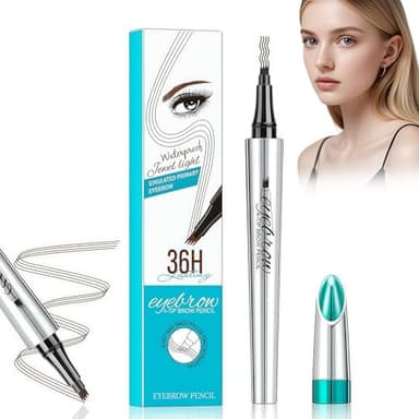 HOUSN 4D Augenbrauenstift - Eyebrow Pencil mit 4-Zinken-Spitze für Natürliche Augenbrauenkontur, Schweißbeständig, Wasserfest, Den Ganzen Tag Haltbar in Dunkelbraun