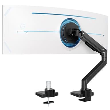 Monitor Halterung 1 Monitor Für 17-49 Zoll Flach & Curved Bildschirm, Robuster Gasfeder-Monitorhalterung Höhenverstellbar mit Neigungen, Erhöhte Tragfähigkeit von 2~20kg,VESA 75x75/100x100