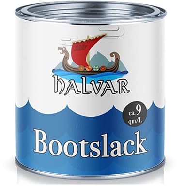 Halvar Bootslack Yachtlack Bootsfarbe Yachtfarbe PU-verstärkt für Holz und Metall verstärkt, extrem belastbar und hochelastisch Schiffslackierung (1 L, Farblos)