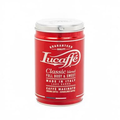 Lucaffe - Kaffeedose gemahlener Kaffee Classic, 250 Gr | Kaffee für cremigen Espresso gemahlen | Mittlere Röstung | Süßer und vollmundiger Geschmack | Feines und schokoladiges Aroma