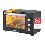 TZS First Austria - 35 Liter, 1600 Watt Minibackofen mit Innenbeleuchtung und Umluft Mini Pizza-Ofen, Doppelglastür, Timer | Mini Backofen | Pizzaofen | herausnehmbares Krümelblech Garraumbeleuchtung