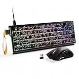 ATTACK SHARK X68 HE & R1 Gaming Tastatur Maus Set, 8000 Hz Rapid Trigger-Kabeltastatur, 0,01mm RT-Genauigkeit, Snap Tap, 59g SUPERLIGHT Kabellose Maus, 18000DPI, Bluetooth/Kabel/2,4G, Schwarz Konturen