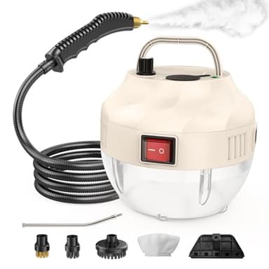 Dampfreiniger, Aufheizzeit 15 Sekunden, 1L Wassertank, 1500 W Leistung, 6 Geschwindigkeitsstufen einstellbar, tragbarer Dampfreiniger,Steam Cleaner für Boden, Küche, Fenstern,Badezimmern, Autos.