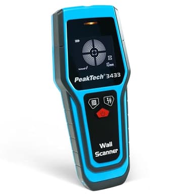 PeakTech P 3433 – Professionelles Leitungssuchgerät – Digitaler Leitungssucher für Stromleitungen, Metall, Balken und Holz – Leitungsfinder mit Selbstkalibrierung und LED-Anzeige – Wandscanner